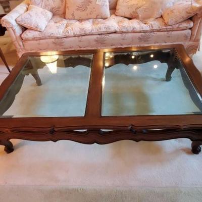 #1106 â€¢ Coffee Table With Glass Top
