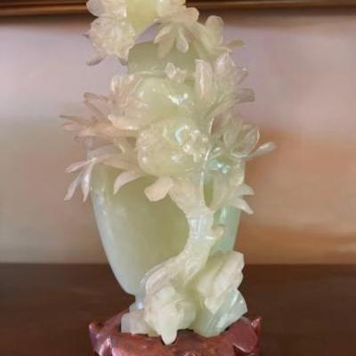 #1158 â€¢ Jade Figure with Wooden Base
