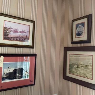 #1408 â€¢ (8) Framed Cargo Ship Photos
