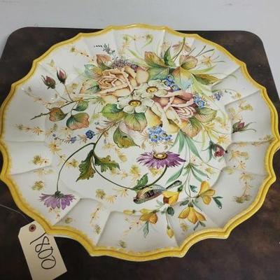 #1800 â€¢ (2) Large Floral Design Platters
