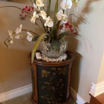 #1116 â€¢ 3 Drawer Cabinet with Faux Flowers
