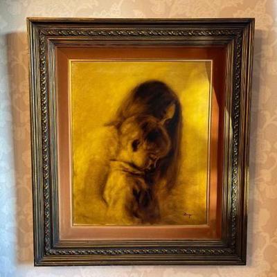 #1512 â€¢ Framed Painting of Mother & Child
