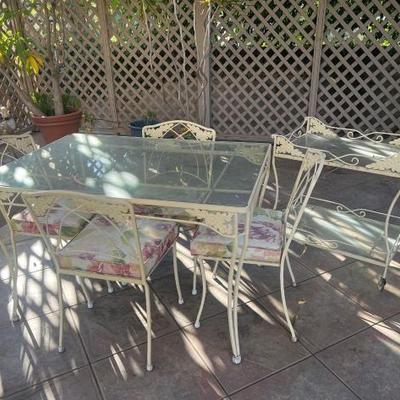 #3010 â€¢ Patio Table with 4 Chairs and Beverage Cart
