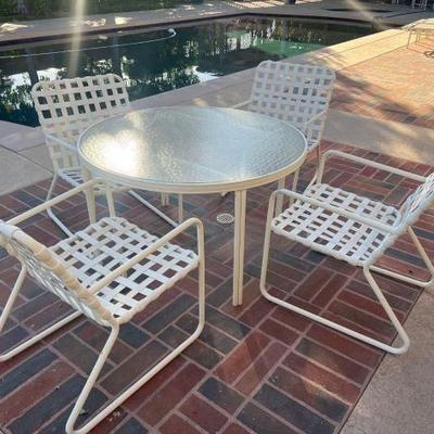 #3000 â€¢ Glass Patio Table with 4 Chairs
