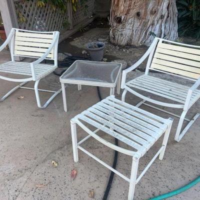#3008 â€¢ 2 Patio Chairs, End Table and Foot Rest
