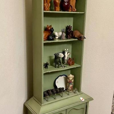 Green small adorable curio style cabinet 