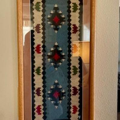 American Indian blanket framed