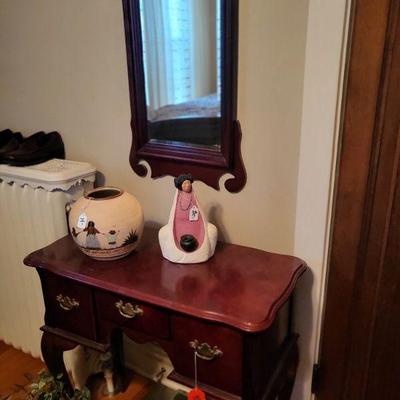 Small table with mirror
