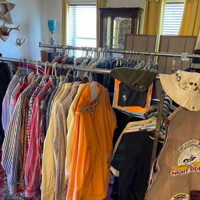 Rack full of T shirts and jackets 