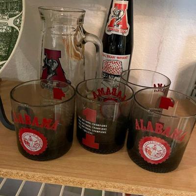 Alabama Crimson Tide barware vintage 1960's 