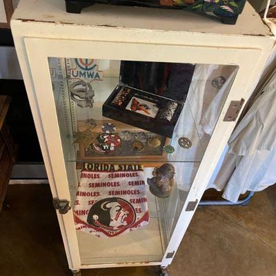 Vintage metal dental cabinet 