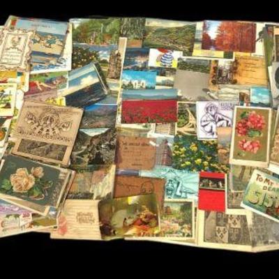 Large Collection Vintage Postcards, Holiday Cards, & Greeting Cards