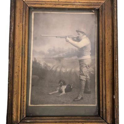 Victorian Photograph: Hunter Hunting Dog 