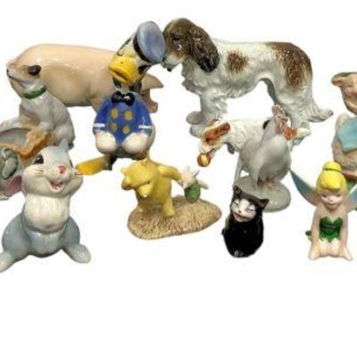 Collection Vintage Assorted Porcelain Animal Figurines DISNEY, GOEBEL,  ROYAL DOULTON 