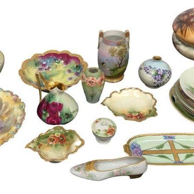 Collection 19 Assorted Hand Painted Porcelain LIMOGES, NIPPON, ROYAL MUNICH 
