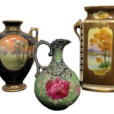 Hand Painted NIPPON Vases 