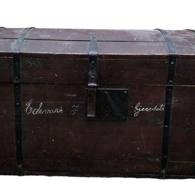 European Painted Pine Travel Trunk
