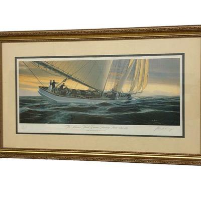 JOHN MECRAY Signed Yacht Print 
