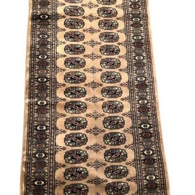 Antique Cream Bokhara Runner Rug 