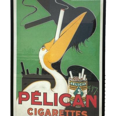After CHARLES YRAY French Pelican Cigarettes Advertising Poster