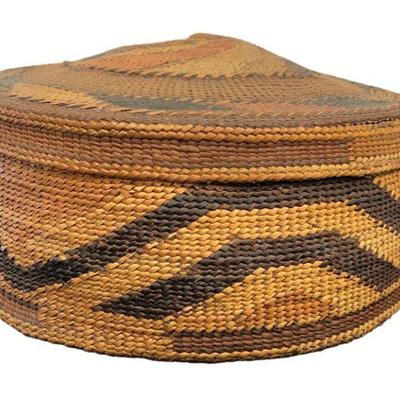 Native American Tlingit Lidded Basket