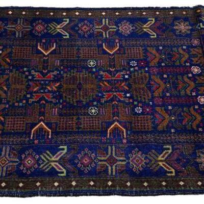 Antique Hand Knotted Afghan Rug 