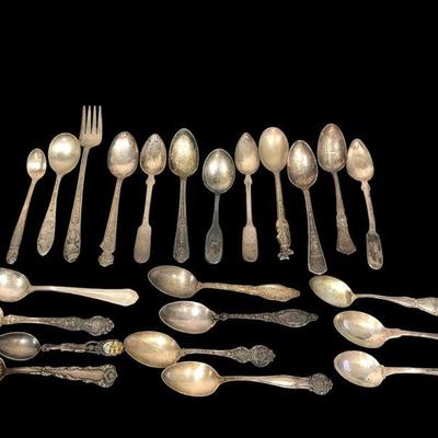 Collection Victorian Sterling Silver and Silverplate Cutlery
