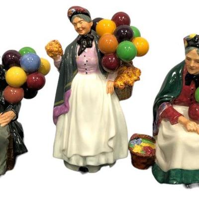 3 ROYAL DOULTON Balloon People Statues 