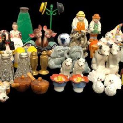 Large Collection Figural Salt and Pepper Shakers 