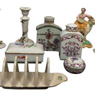 Collection Mostly Italian and Austrian Hand Painted Porcelain Articles 