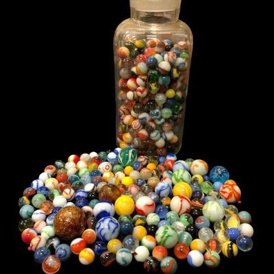 Large Collection Vintage Marbles, Mostly Unsorted