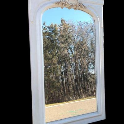 French Carved Wood Wall Mirror