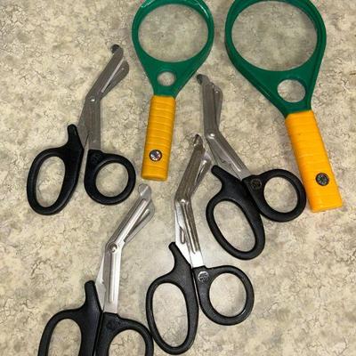 One of several lots of Tape Scissors & Magnifiers
