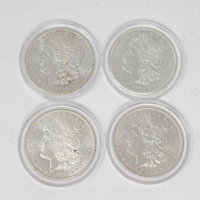 #1302 â€¢ 4 Morgan Silver Dollars (1878-1964)
