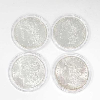 #1306 â€¢ 4 Morgan Silver Dollars (1883-1921)
