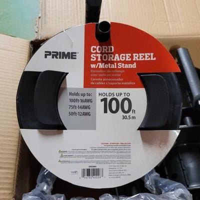 #6120 â€¢ (4) 100' Cord Storage Reel with Metal Stand
