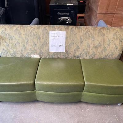 #2522 â€¢ Green Leather Couch with Giraffe Print
