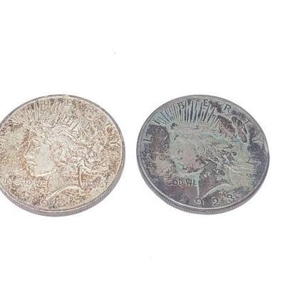 #1400 â€¢ 2 Silver Peace Dollars

