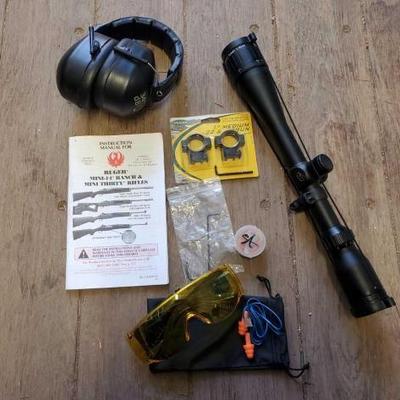 #7640 â€¢ Scope, Earmuffs, Safety Glasses, Weaver Rings, Ruger Manual
