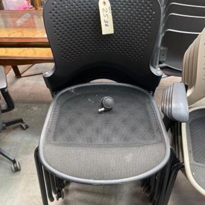 #2536 â€¢ 7 Black Office Chairs with Wheels
