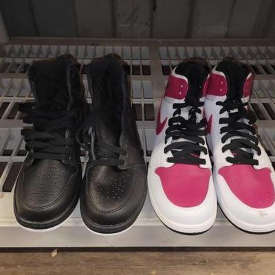 #7600 â€¢ Black and Pink Nike Air Jordan Shoes
