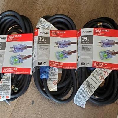 #3062 â€¢ 3 Pime 15ft All Rubber Cords
