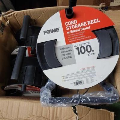 #6118 â€¢ (4) 100' Cord Storage Reel with Metal Stand
