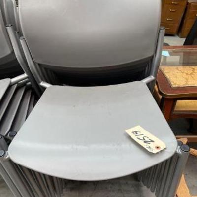 #2514 â€¢ 9 Grey Plastic/Metal Chairs
