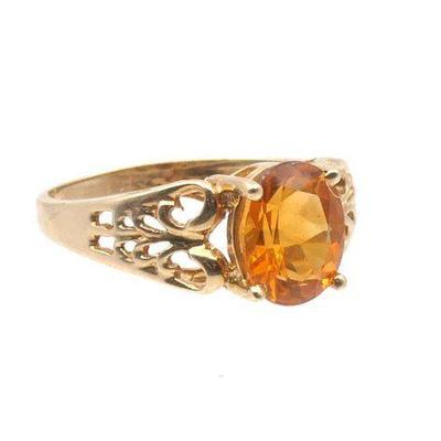10k Gold Topaz Solitaire Ring