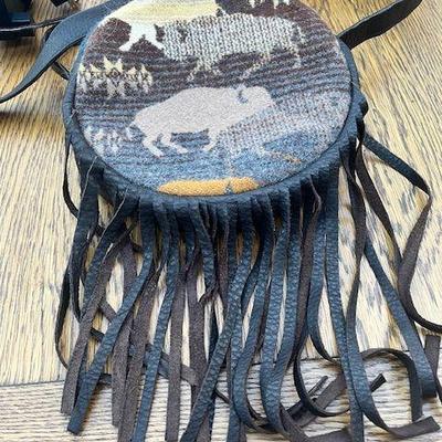 Vintage Southwestern Style Round Fringe Purse