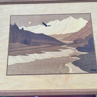 Wooden Hudson River Inlay Picture