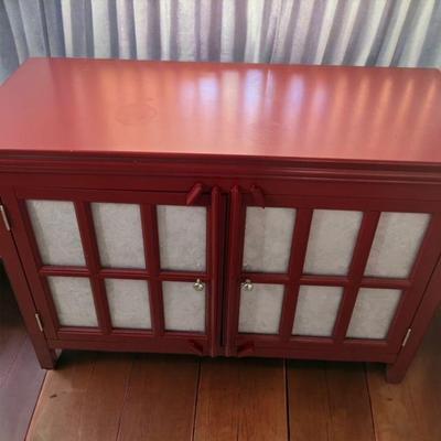 Modern Rustic Red Painted Two Door Cabinet
