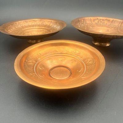 3 Copper Bowl Lot