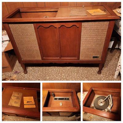Mid century Zenith record player console 